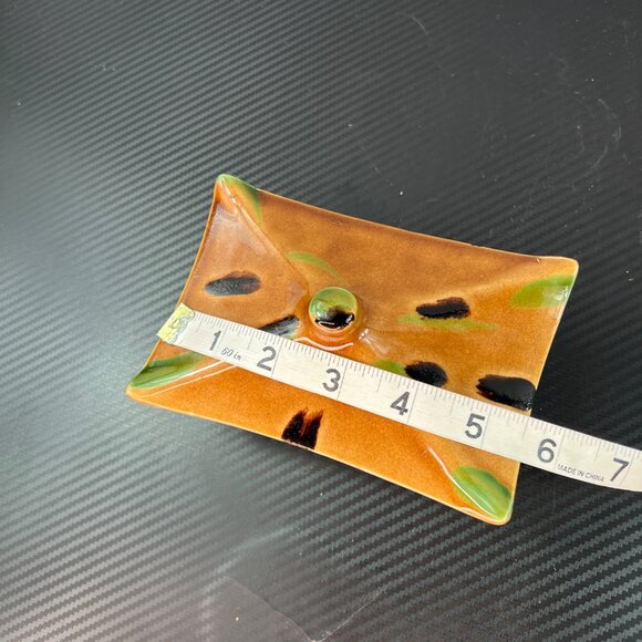 1960s MCM Ceramic Bamboo Style Ashtray Set of 3 with holder Lidded Made in Japan - Picture 13 of 16